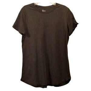 Felina Black Crew Neck Short Sleeve Bias Cut T-Shirt, M